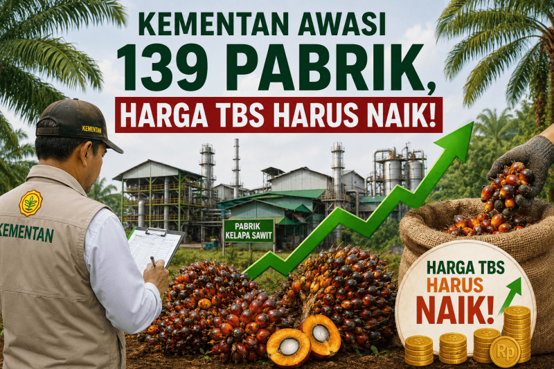 Kementan Awasi 139 Pabrik, Harga TBS Harus Naik!